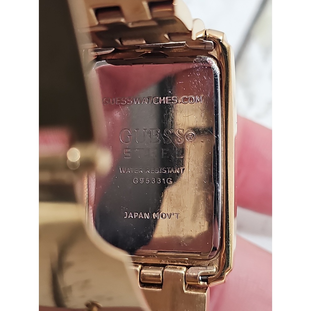 GUESS Steel Gold-Tone Rectangle Watch - Picture 10 of 10